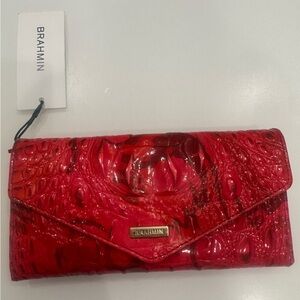 Brahmin red leather wallet,
New with tags